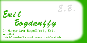 emil bogdanffy business card